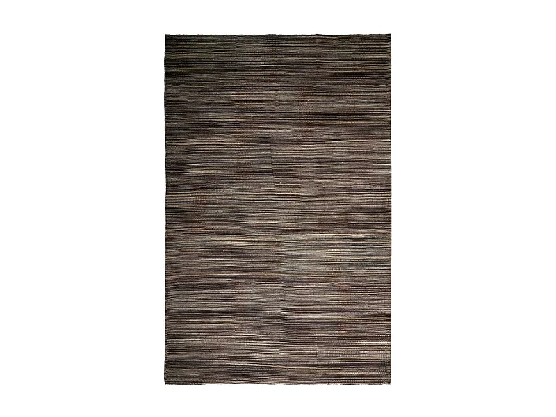 Authentique tapis d'Orient 357x455 kilim fait main en laine marron et noir B 1