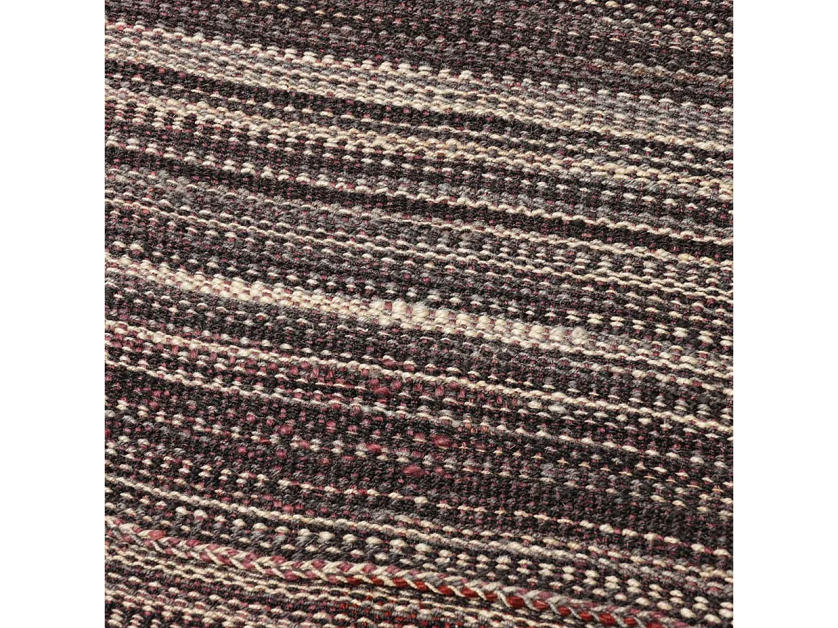 Authentique tapis d'Orient 357x455 kilim fait main en laine marron et noir B 1