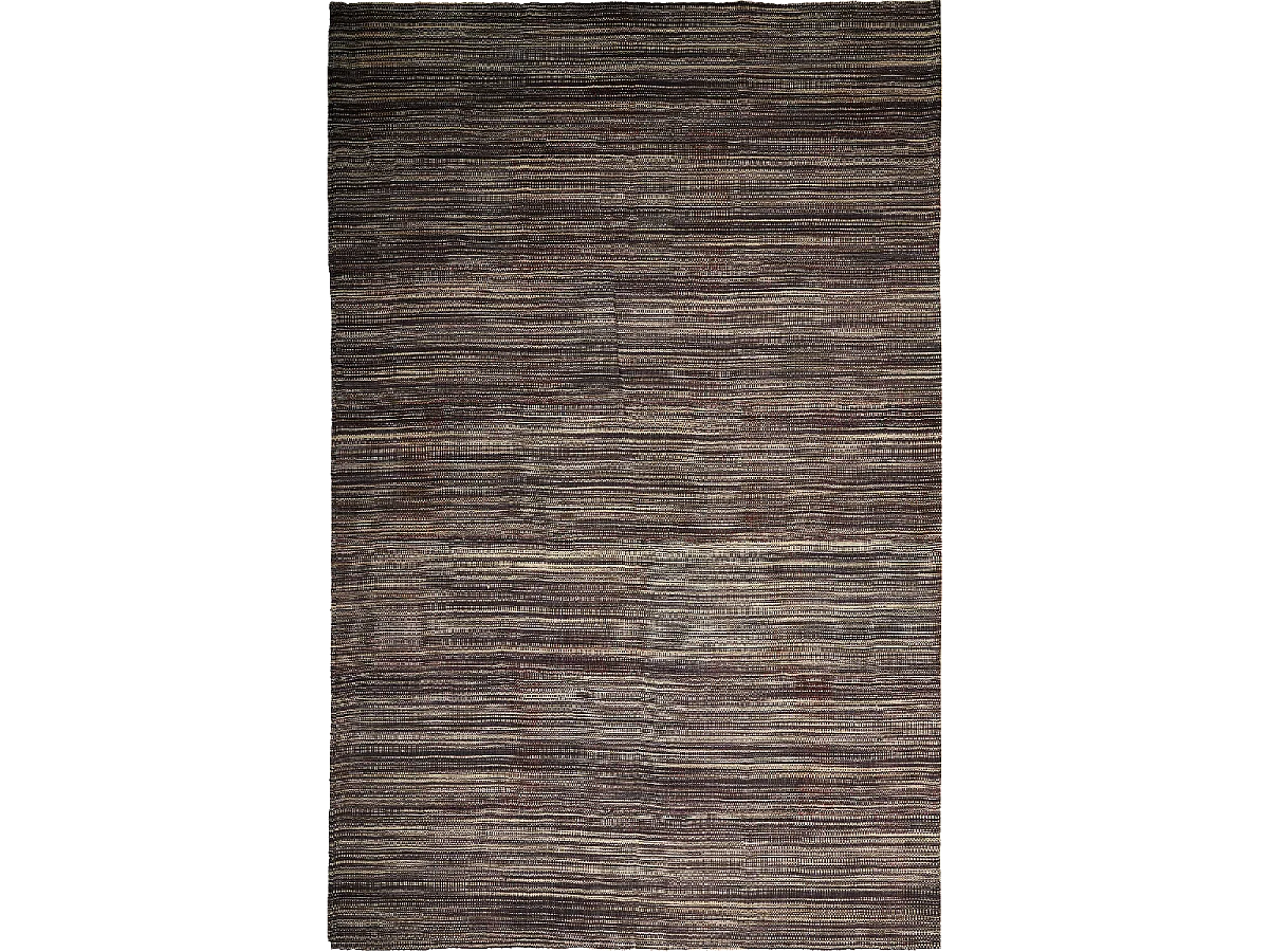 Authentique tapis d'Orient 357x455 kilim fait main en laine marron et noir B 1
