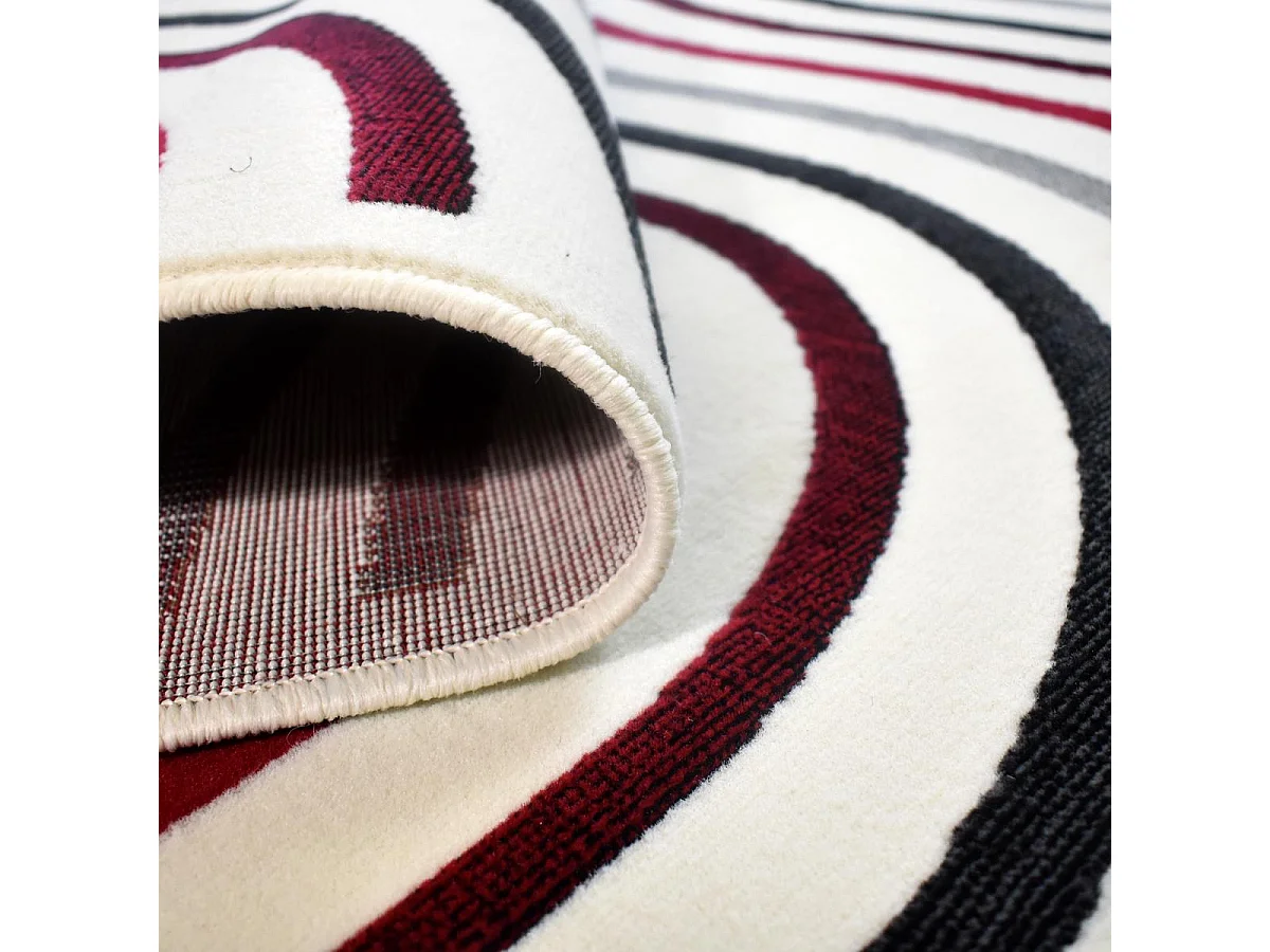 tappeto da soggiorno 200x290 tessuto motivo geometrico rettangolo rosso e panna LYN49 MUCOUR