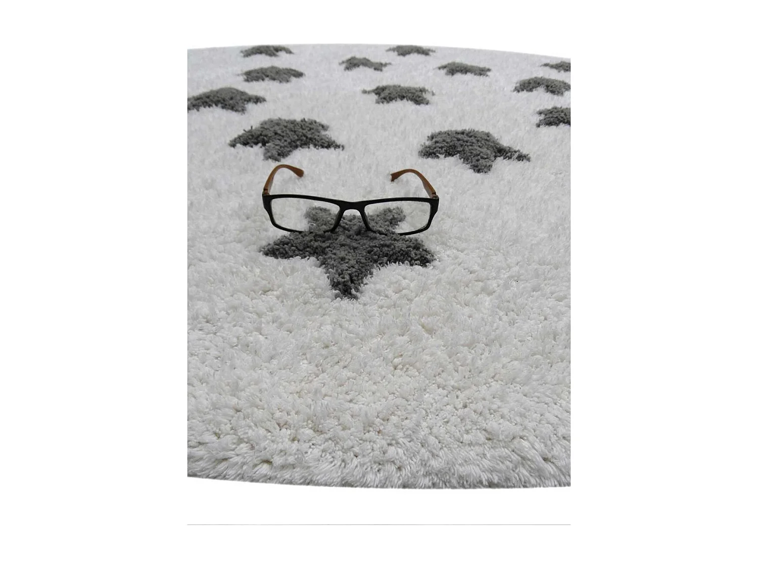 Tapis rond Ø140cm fait à la main en coton motif enfant pour chambre ETOILE R