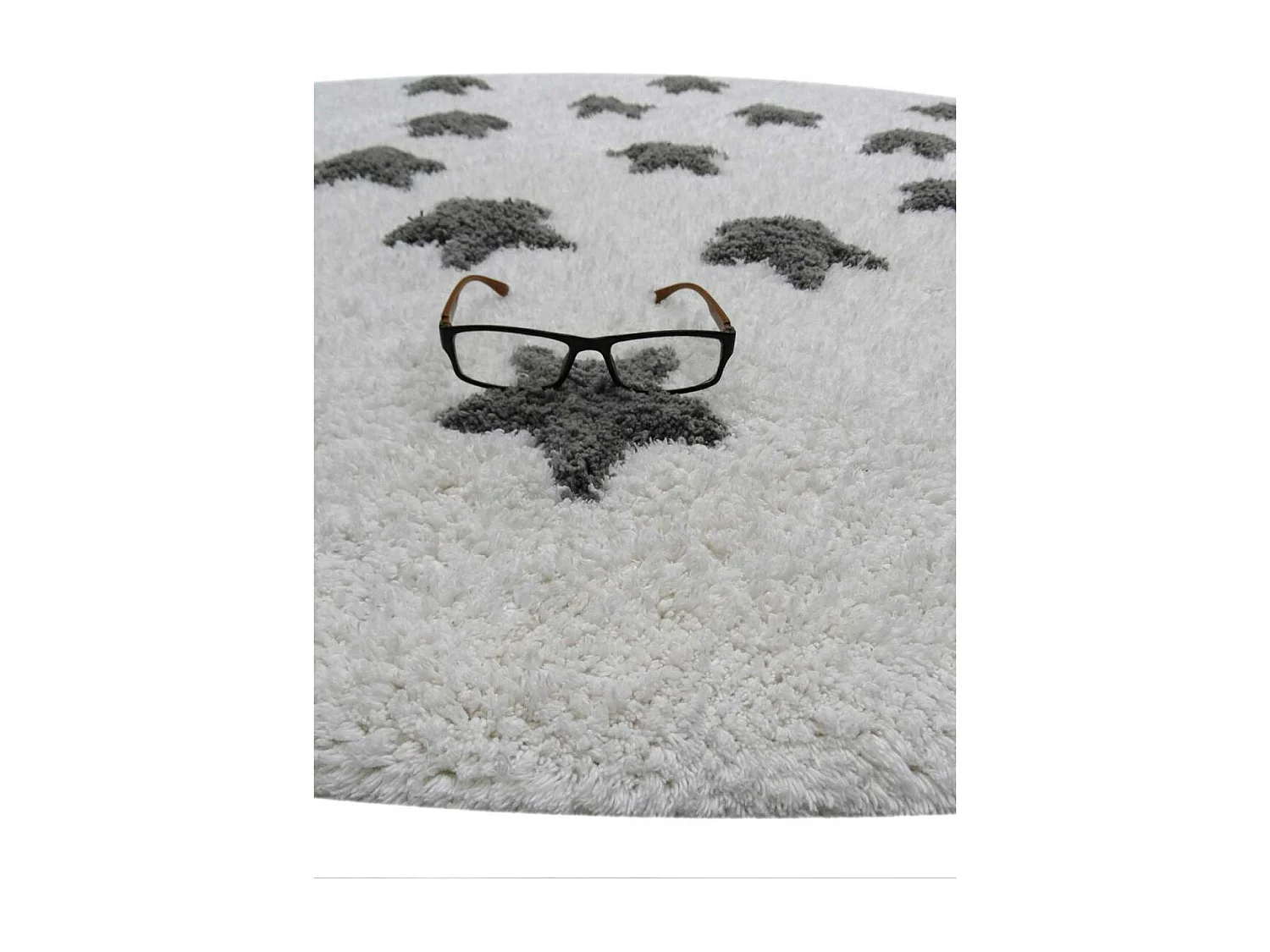 Tapis rond Ø140cm fait à la main en coton motif enfant pour chambre ETOILE R