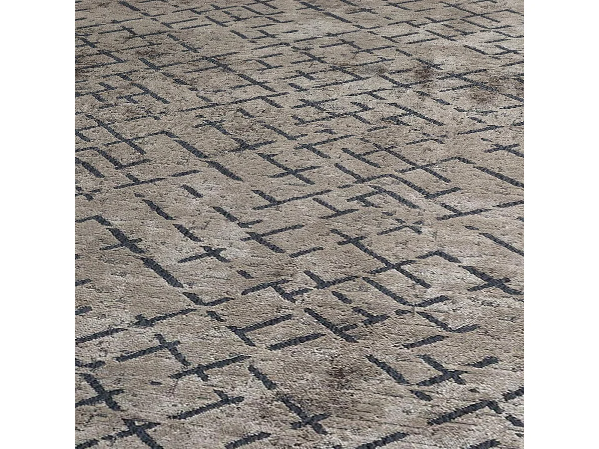 Tappeto Kilim 240x340 rettangolo intrecciato in cotone grigio modello semplice CRISTYEL