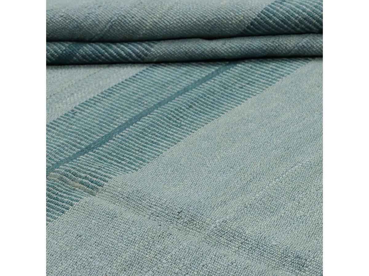 Authentique tapis d'Orient 255x302 kilim fait main en laine bleu D