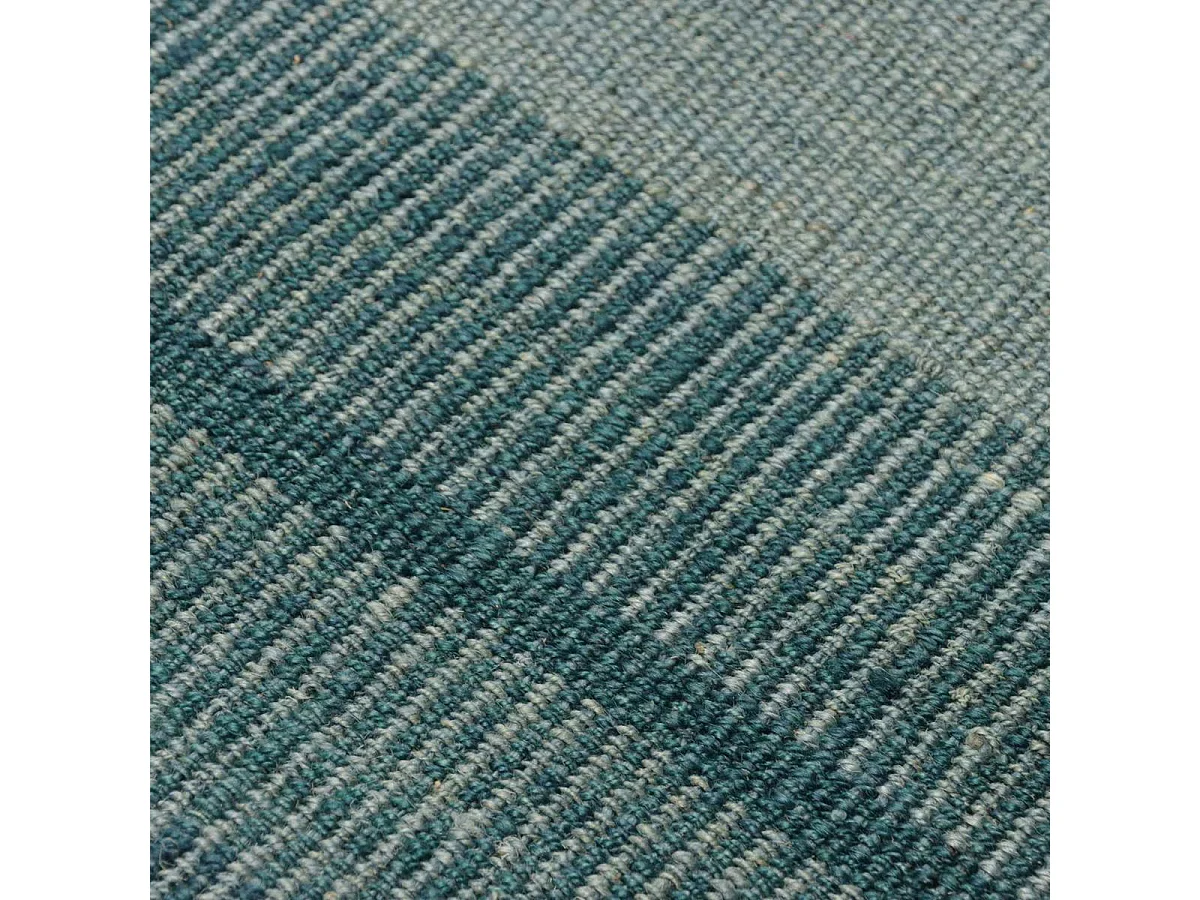 Authentique tapis d'Orient 255x302 kilim fait main en laine bleu D