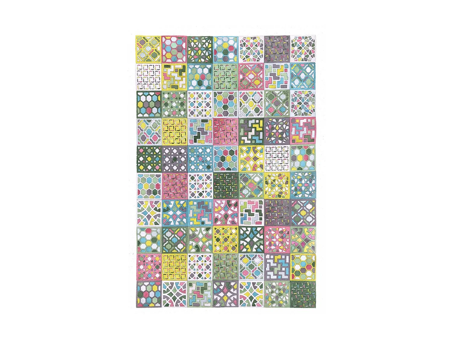 Tappeto in pelle di vacchetta 160x230 kilm fatto a mano multicolore