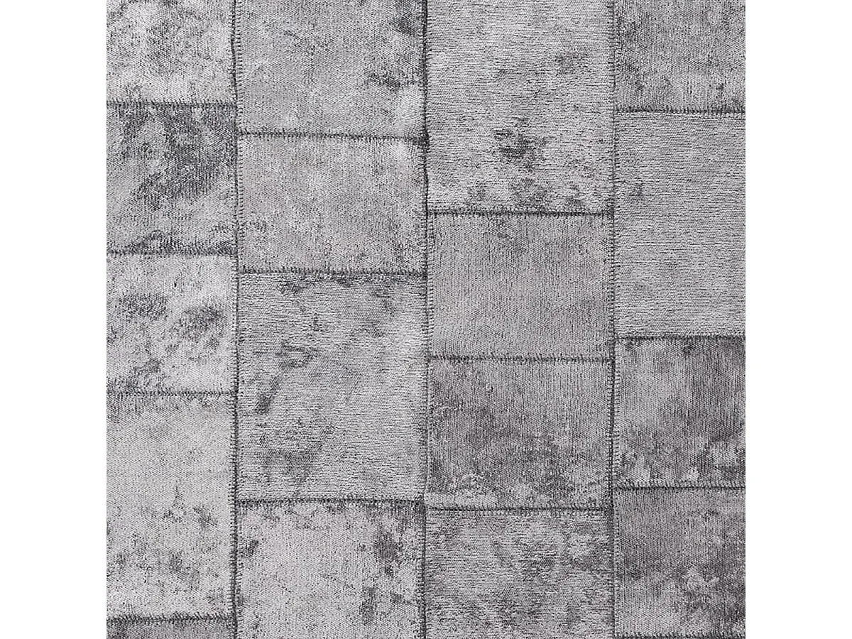 Tapis kilim 160x230 rectangle tissé en coton gris motif géométrique PATSHY