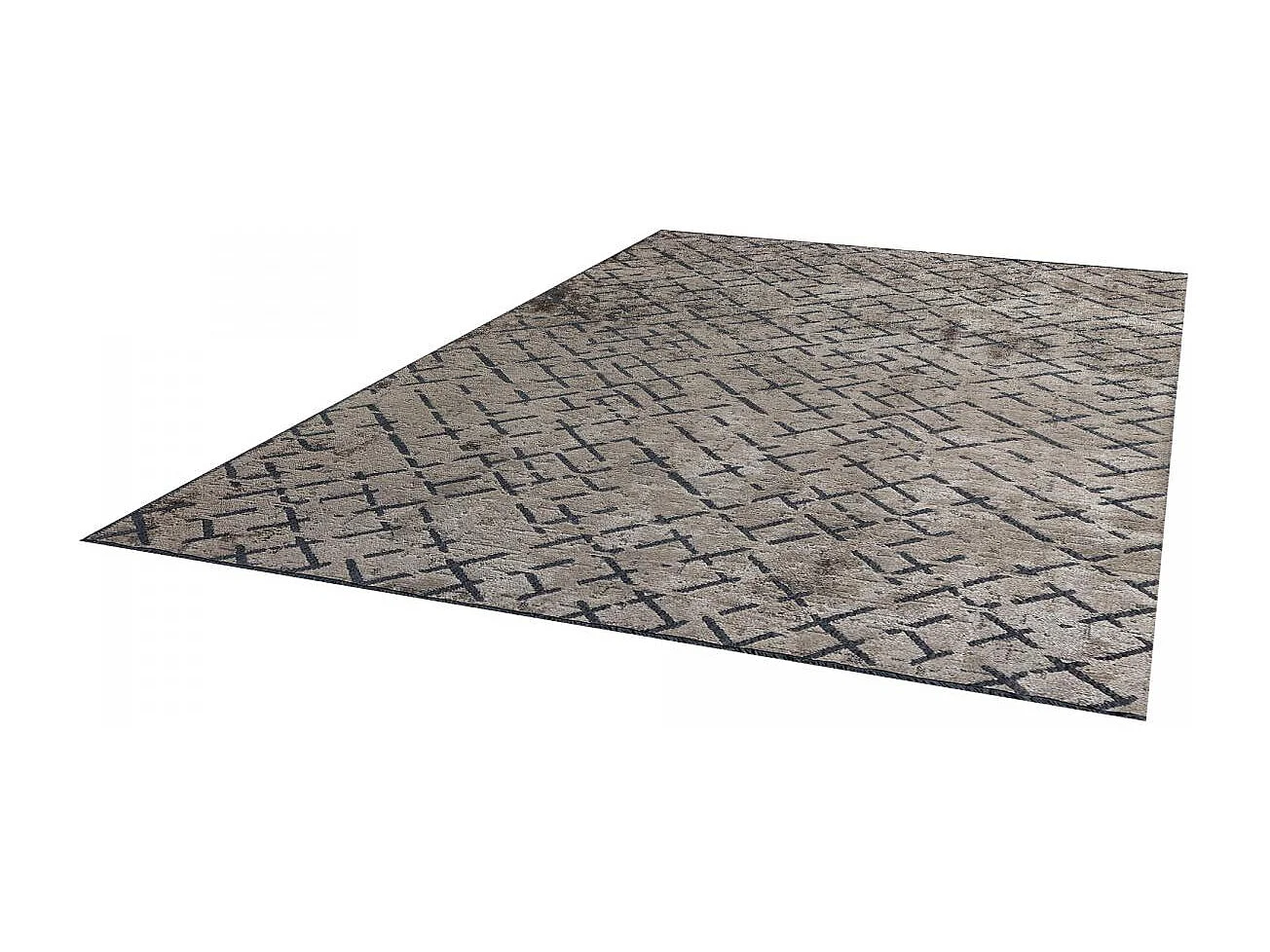Tappeto Kilim 200x300 rettangolo intrecciato in cotone grigio modello semplice CRISTYEL