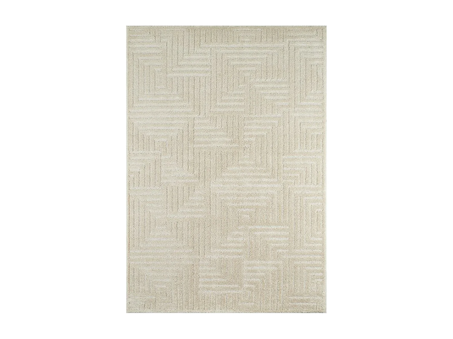 tapis chambre 120x170 tissé crème rectangle motif géométrique ELEGANCE D