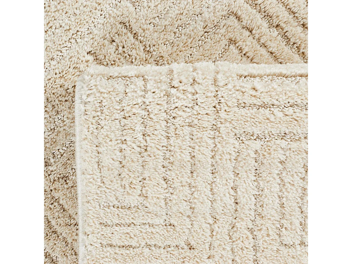 tapis chambre 120x170 tissé crème rectangle motif géométrique ELEGANCE D