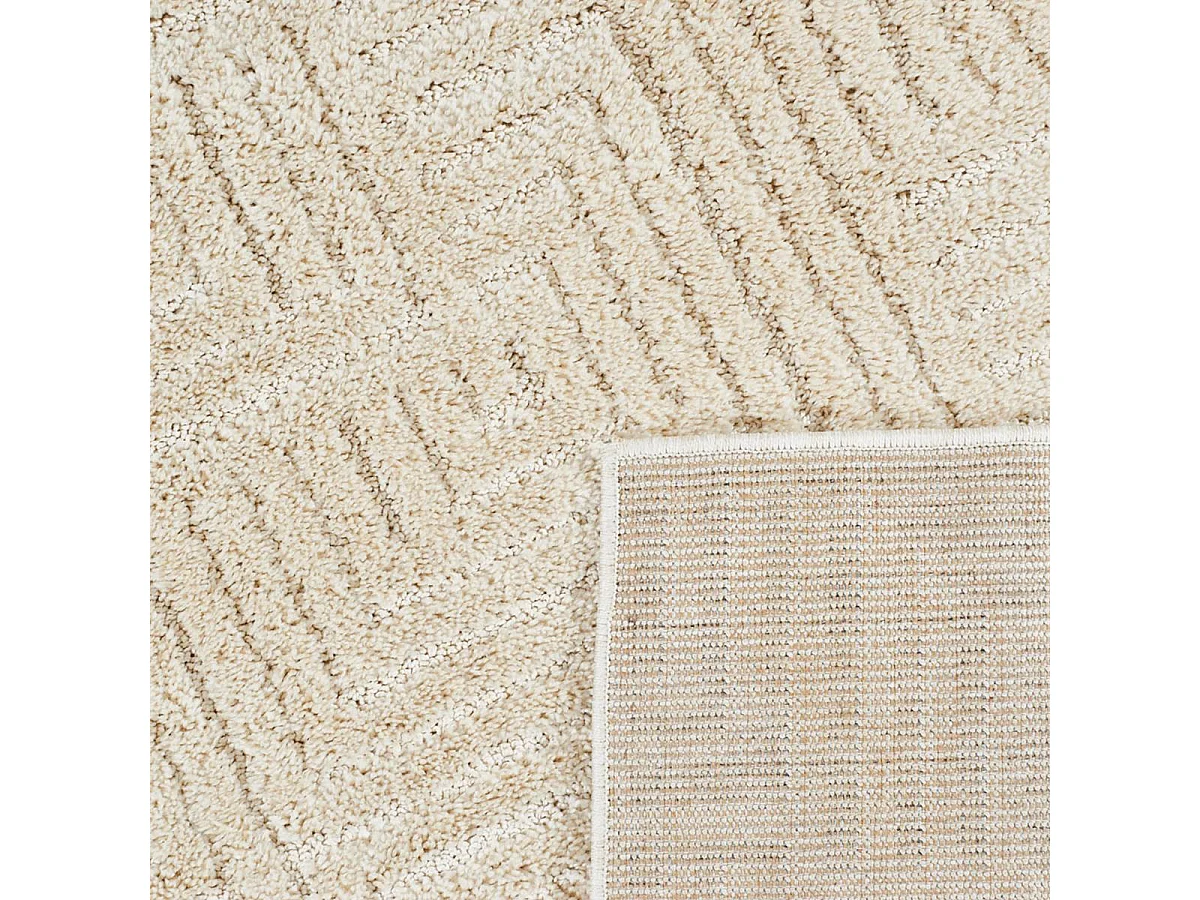 tapis chambre 120x170 tissé crème rectangle motif géométrique ELEGANCE D