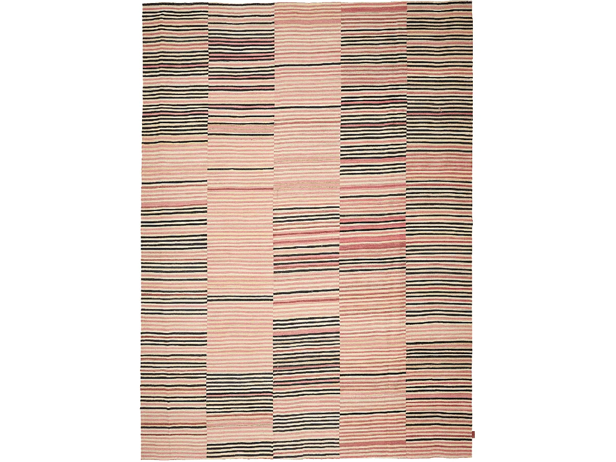 Authentique tapis d'Orient 252x300 kilim fait main en laine orange et vert A 3