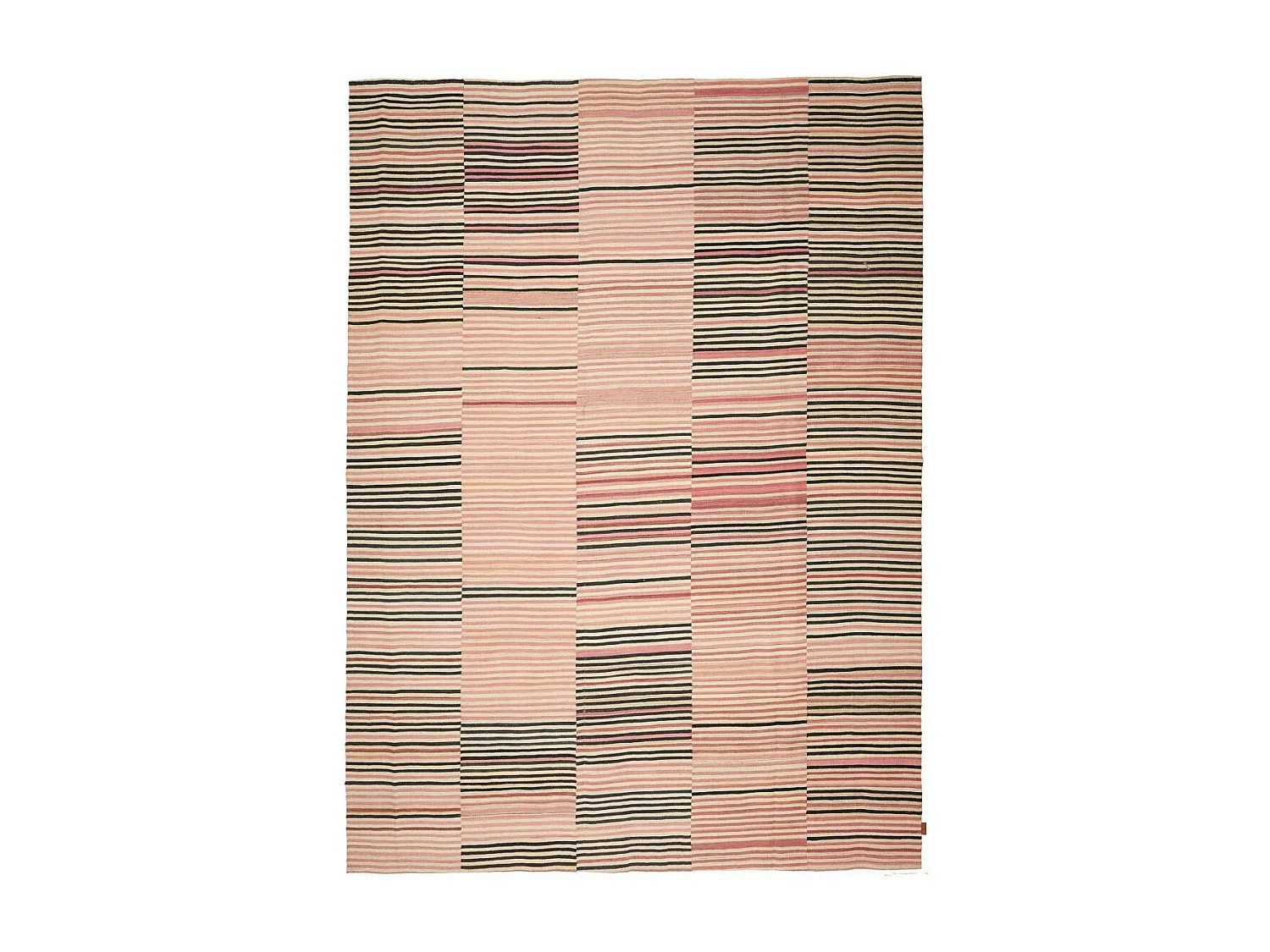 Authentique tapis d'Orient 252x300 kilim fait main en laine orange et vert A 3