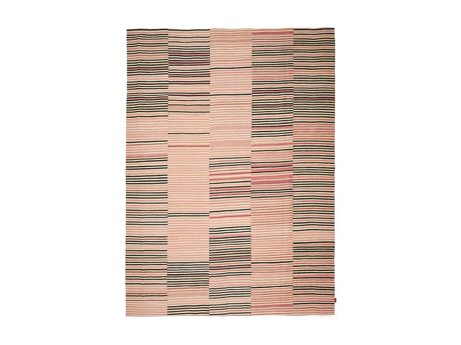 Authentique tapis d'Orient 252x300 kilim fait main en laine orange et vert A 3