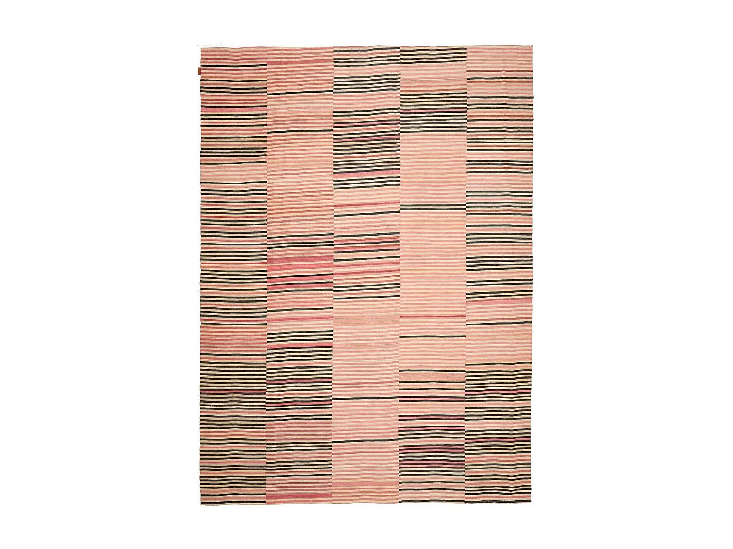 Authentique tapis d'Orient 252x300 kilim fait main en laine orange et vert A 3