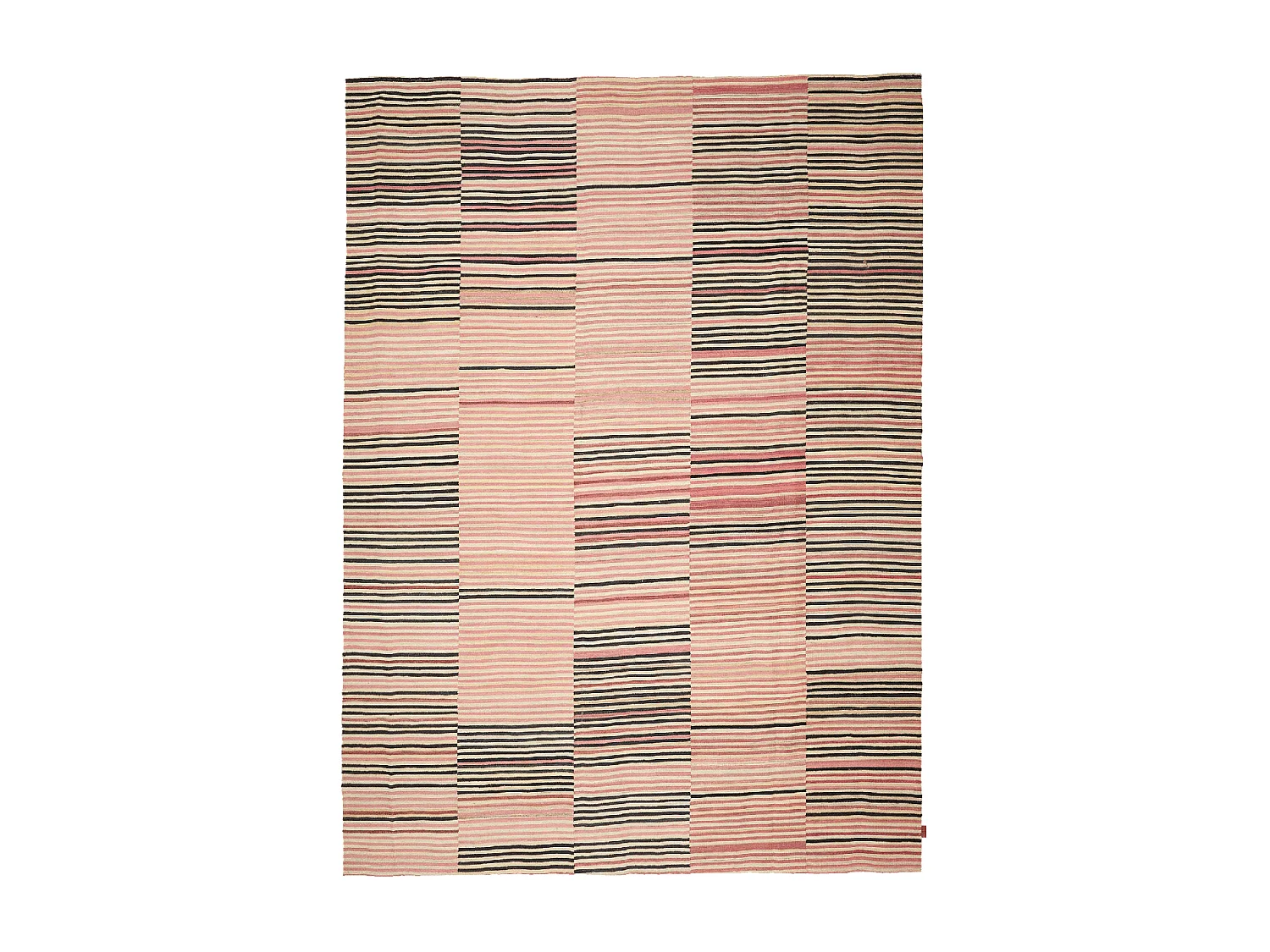 Authentique tapis d'Orient 252x300 kilim fait main en laine orange et vert A 3