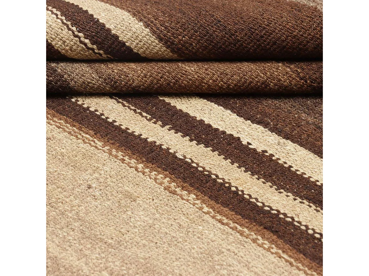 Authentique tapis d'Orient 177x201 kilim fait main en laine marron et beige ANTIK 5