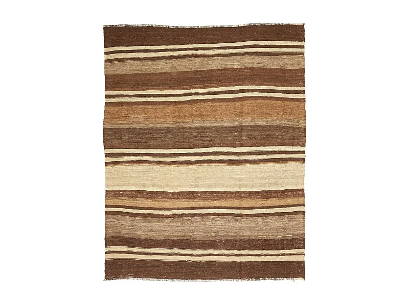 Authentique tapis d'Orient 177x201 kilim fait main en laine marron et beige ANTIK 5