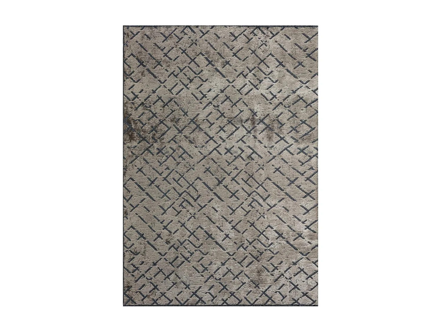Tapis kilim 200x250 rectangle tissé en coton gris motif simple CRISTYEL