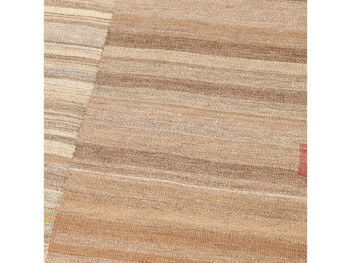 Authentique tapis d'Orient 214x304 kilim fait main en laine marron et beige H