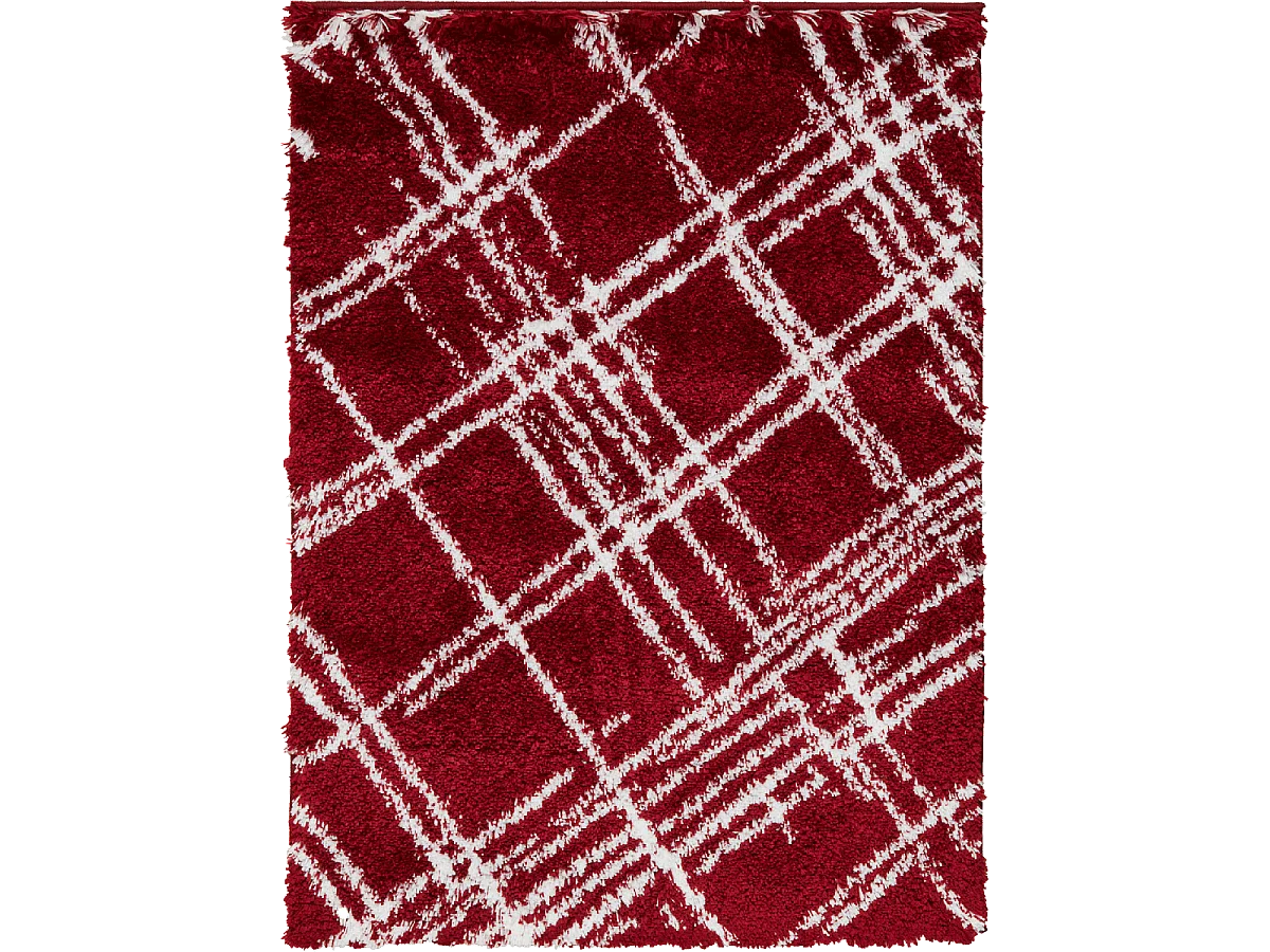 EMBER 1 tappeto a pelo lungo intrecciato con motivi geometrici