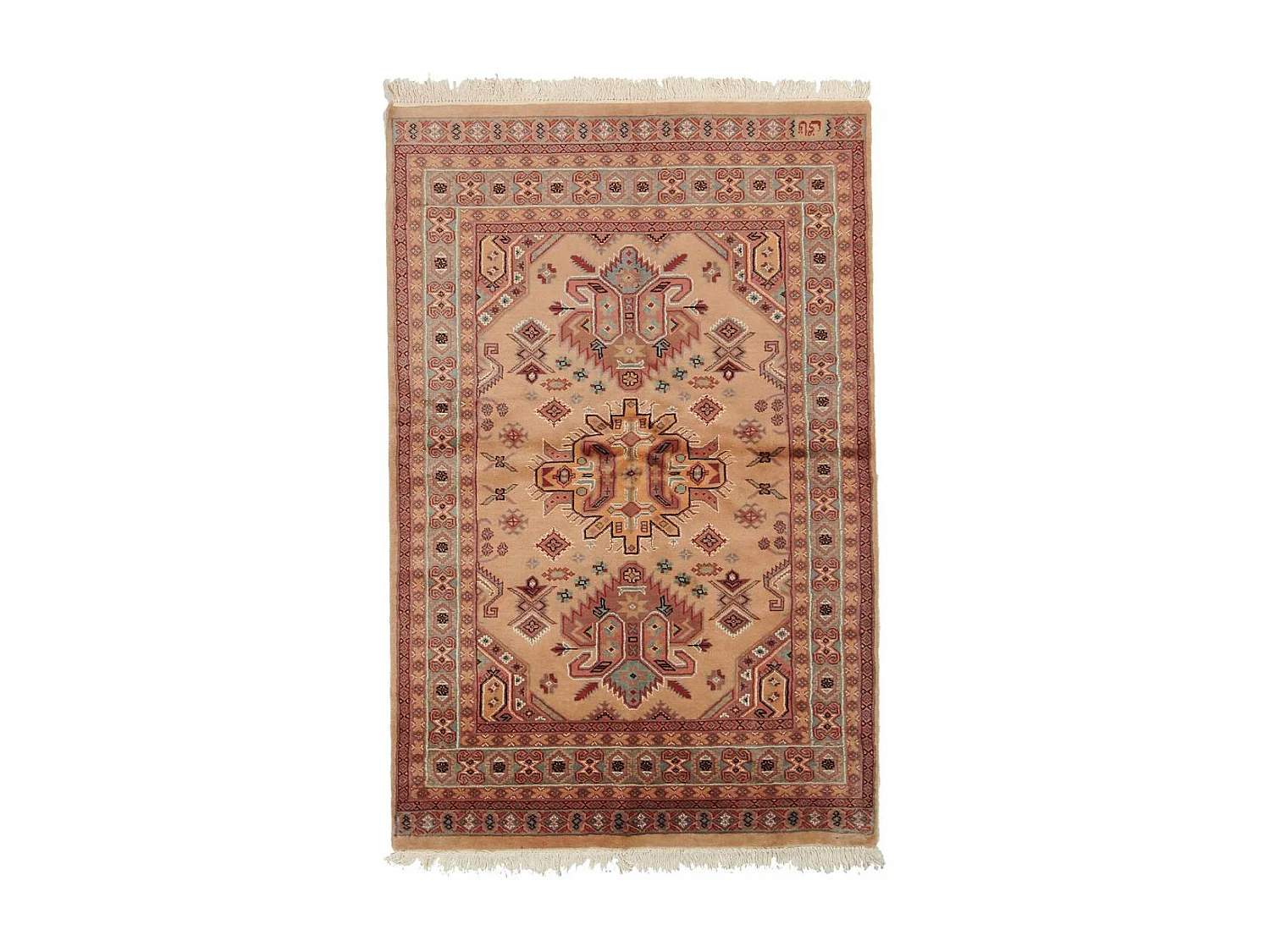 Authentique tapis d'Orient 123x190 fait main en laine multicolore SHADAPOUR