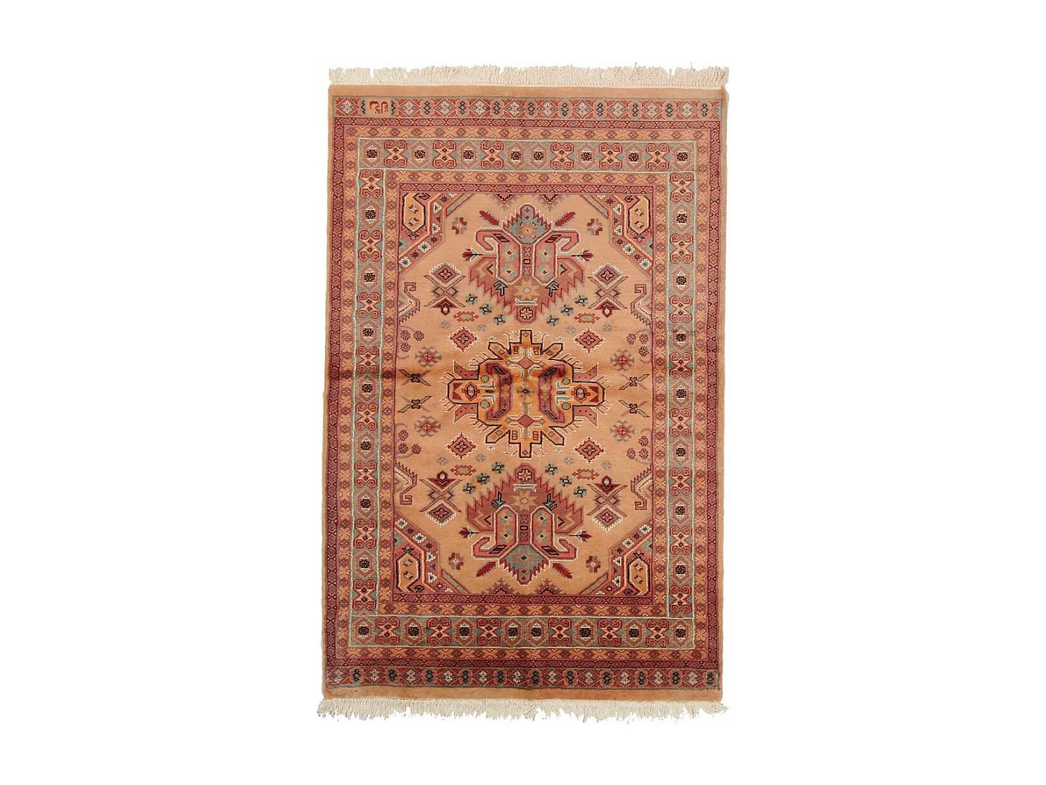 Authentique tapis d'Orient 123x190 fait main en laine multicolore SHADAPOUR