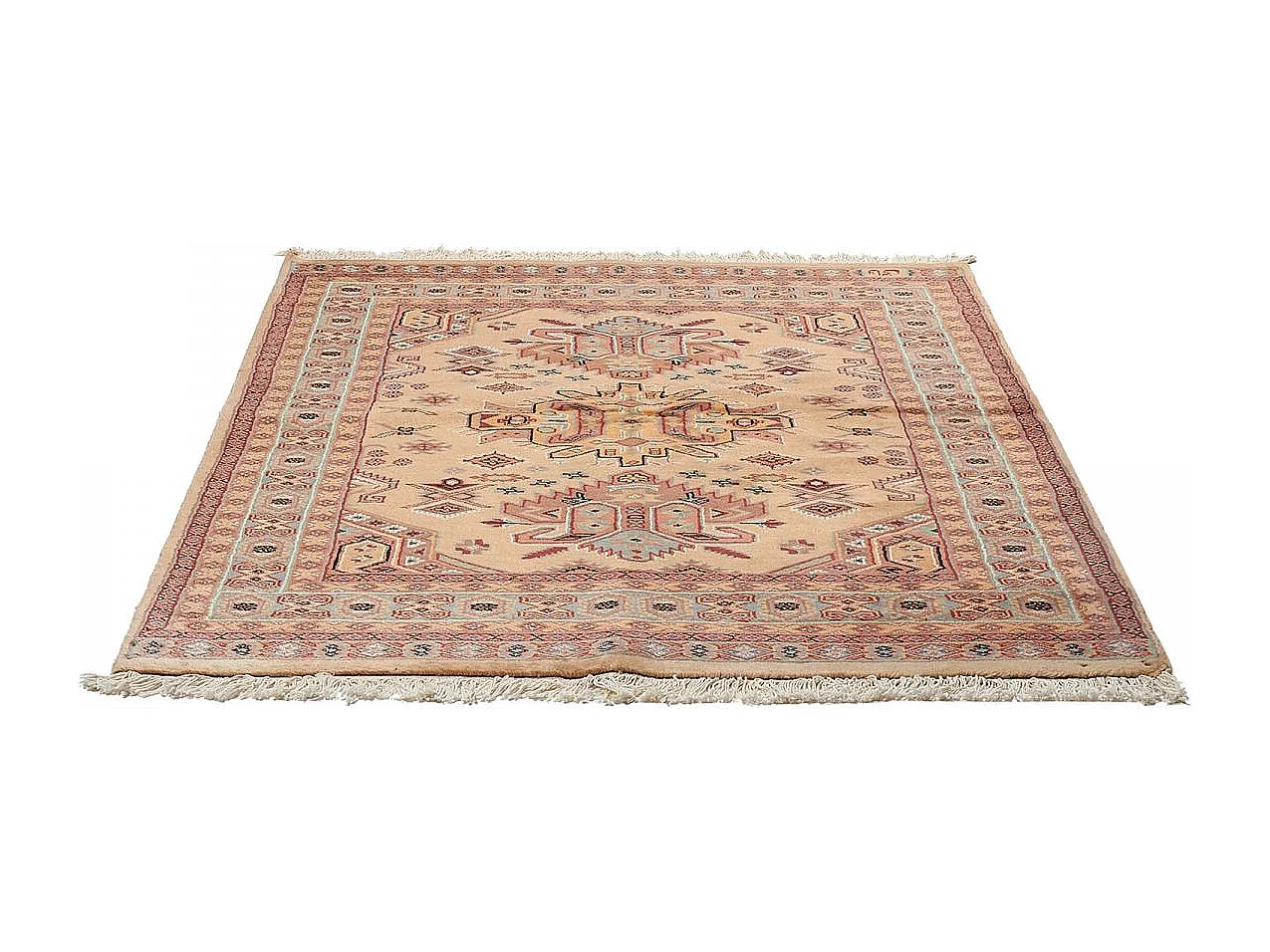 Authentique tapis d'Orient 123x190 fait main en laine multicolore SHADAPOUR