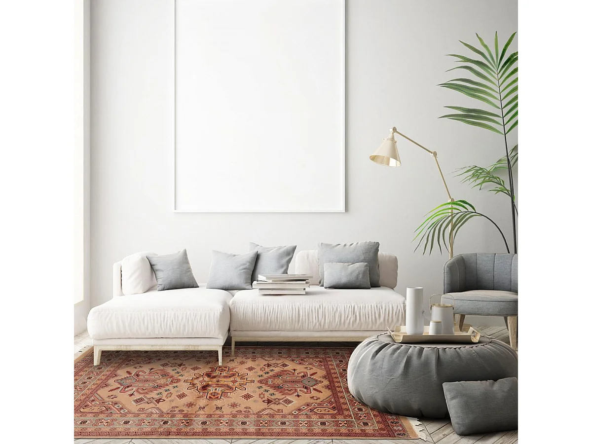 Authentique tapis d'Orient 123x190 fait main en laine multicolore SHADAPOUR