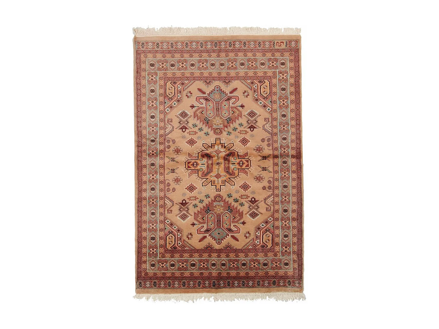 Authentique tapis d'Orient 123x190 fait main en laine multicolore SHADAPOUR