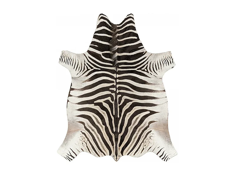 tapis salon 155x190 tissé noir et blanc rectangle motif animaux MARBEL 3