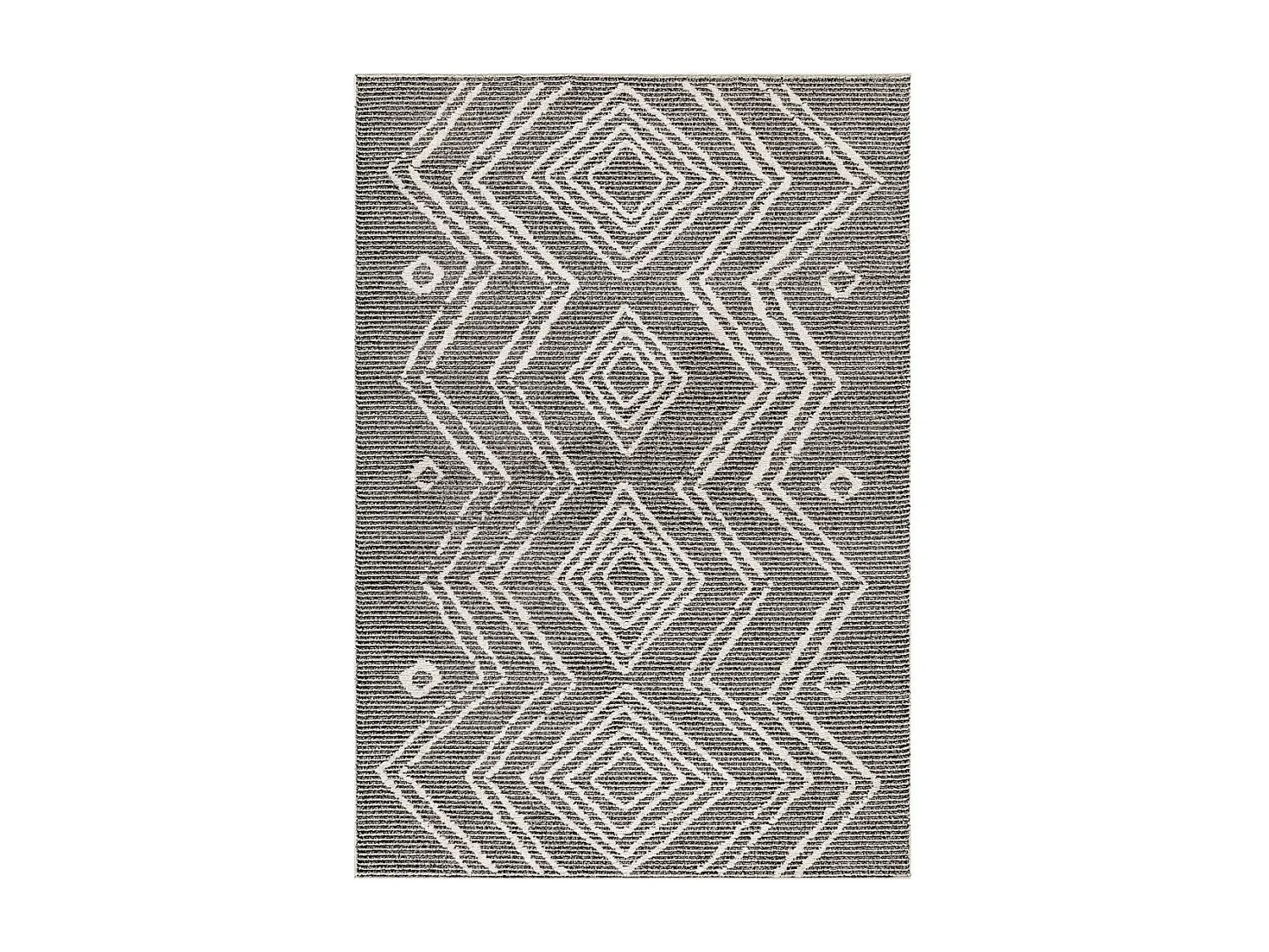 Tapis berbère 80x250 tissé motifs ethno-chic NAXTAZ 3 noir et crème