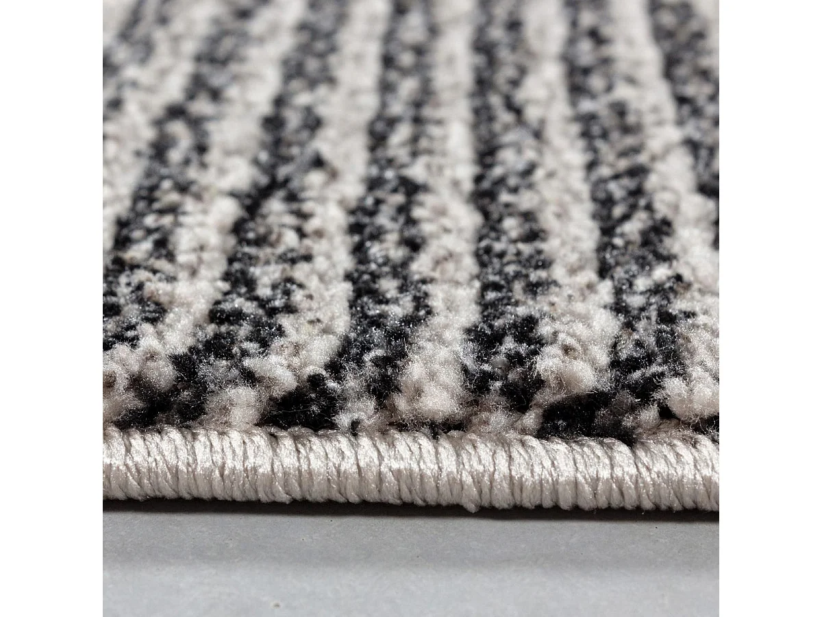 Tapis berbère 80x250 tissé motifs ethno-chic NAXTAZ 3 noir et crème