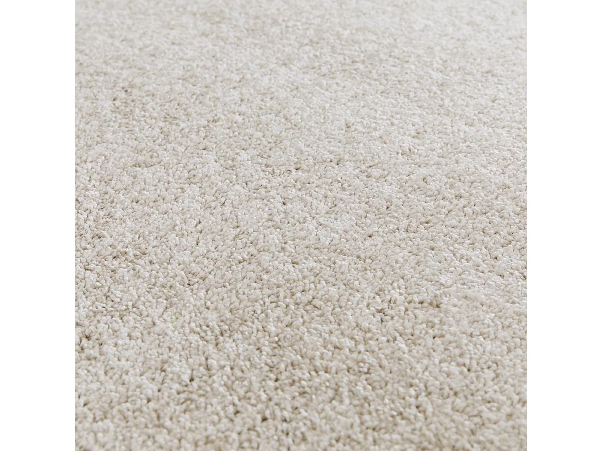 tapis couloir 133x195 tissé crème rectangle motif uni ALEGRIA
