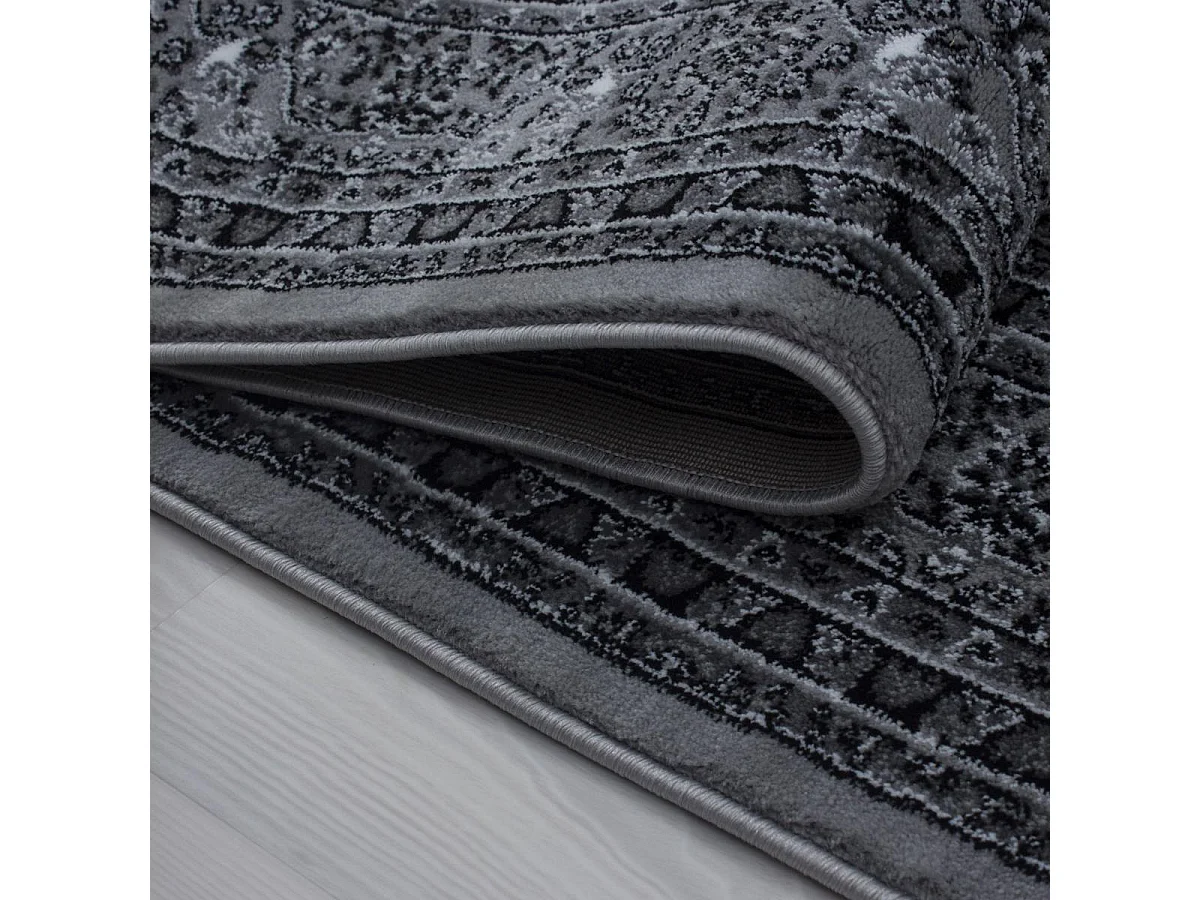 Tapis orient 80x150 rectangle gris tissé motifs orientaux BISKO