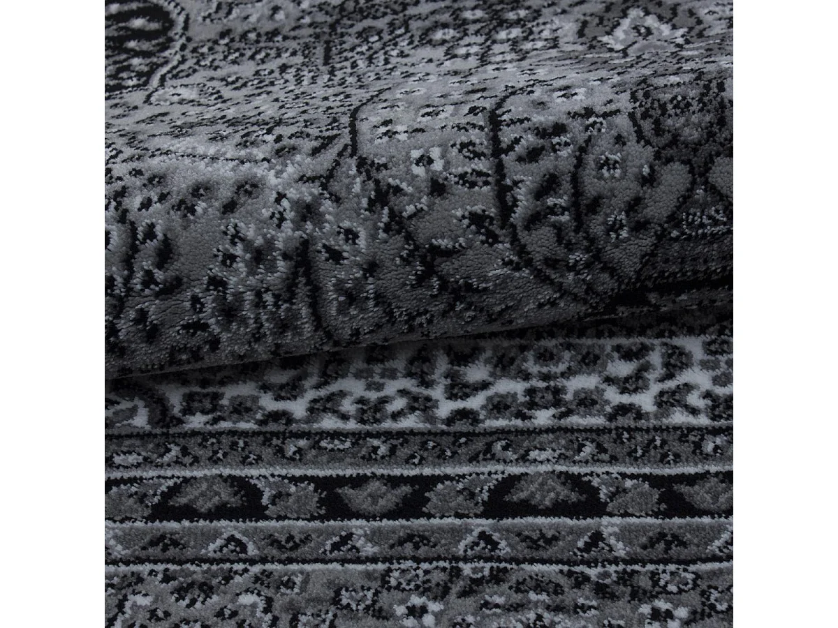 Tapis orient 80x150 rectangle gris tissé motifs orientaux BISKO