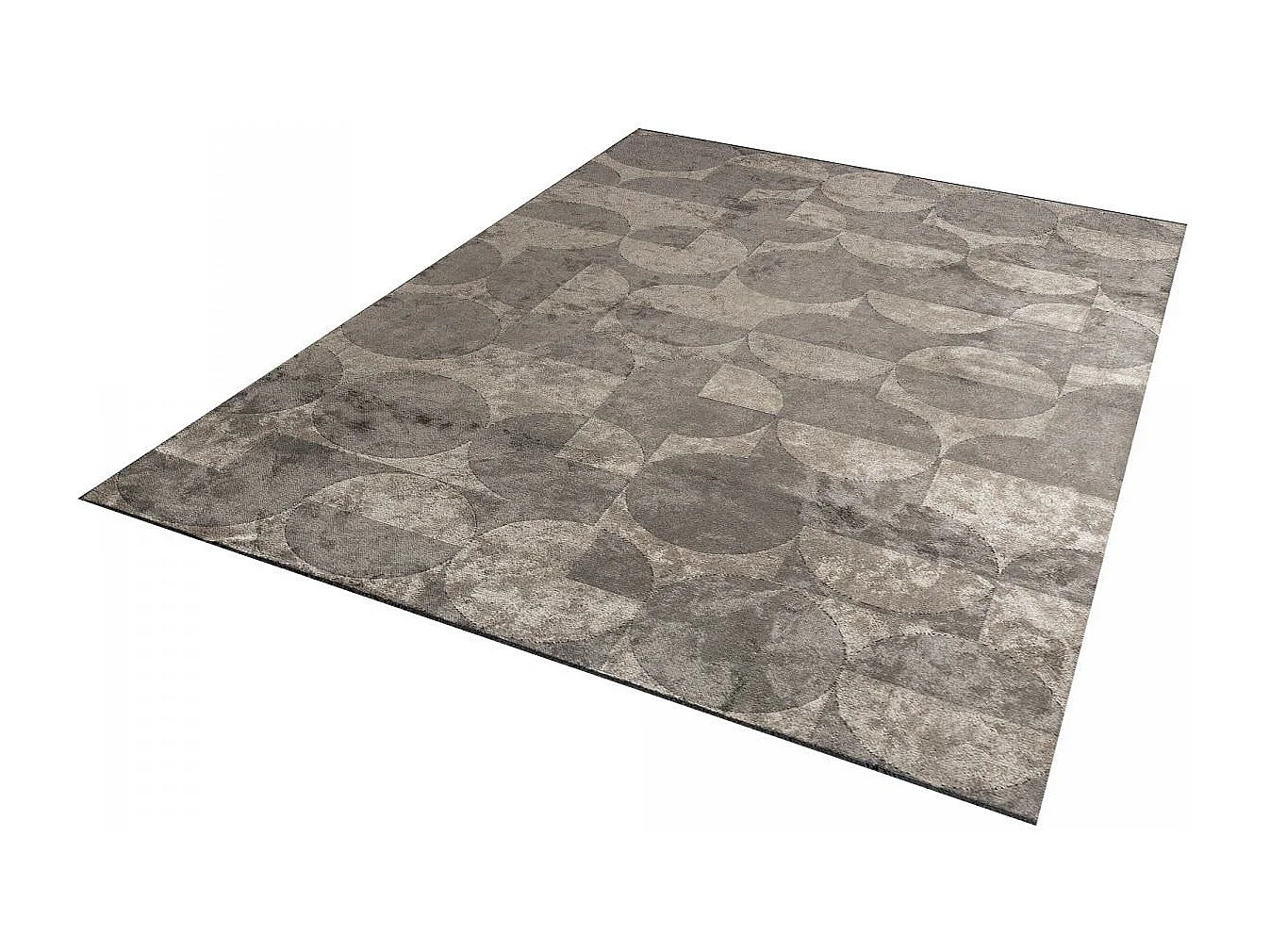 Tapis kilim 160x230 rectangle tissé en coton beige motif rétro-vintage VINOVA