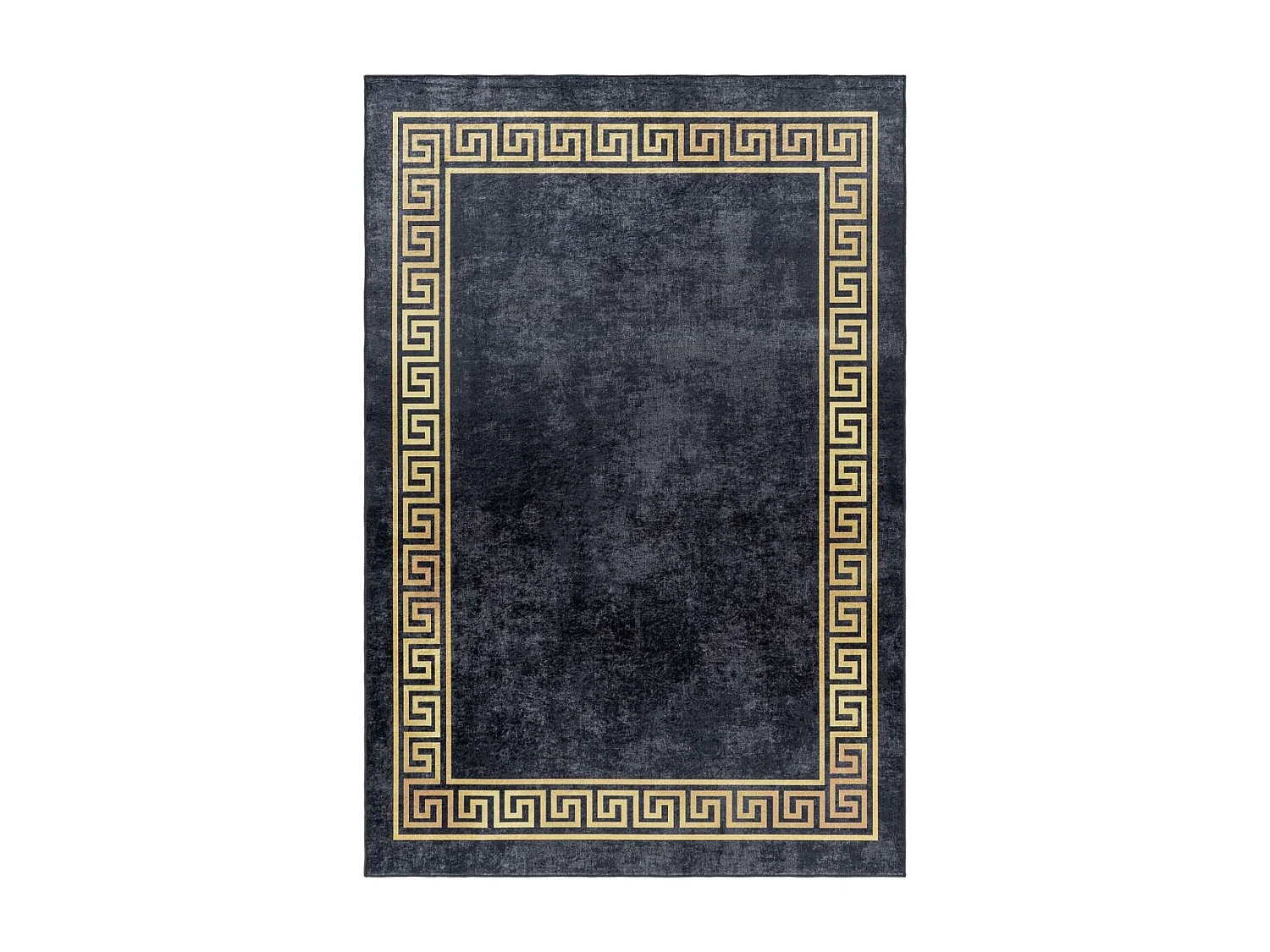 Tapis orient 80x250 rectangle noir et beige tissé motifs orientaux HUSLIA