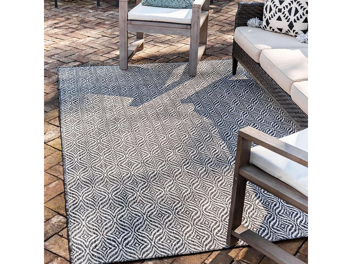 Tapis rond Ø200cm tissé motif faux uni pour salle à manger HAVEN 3