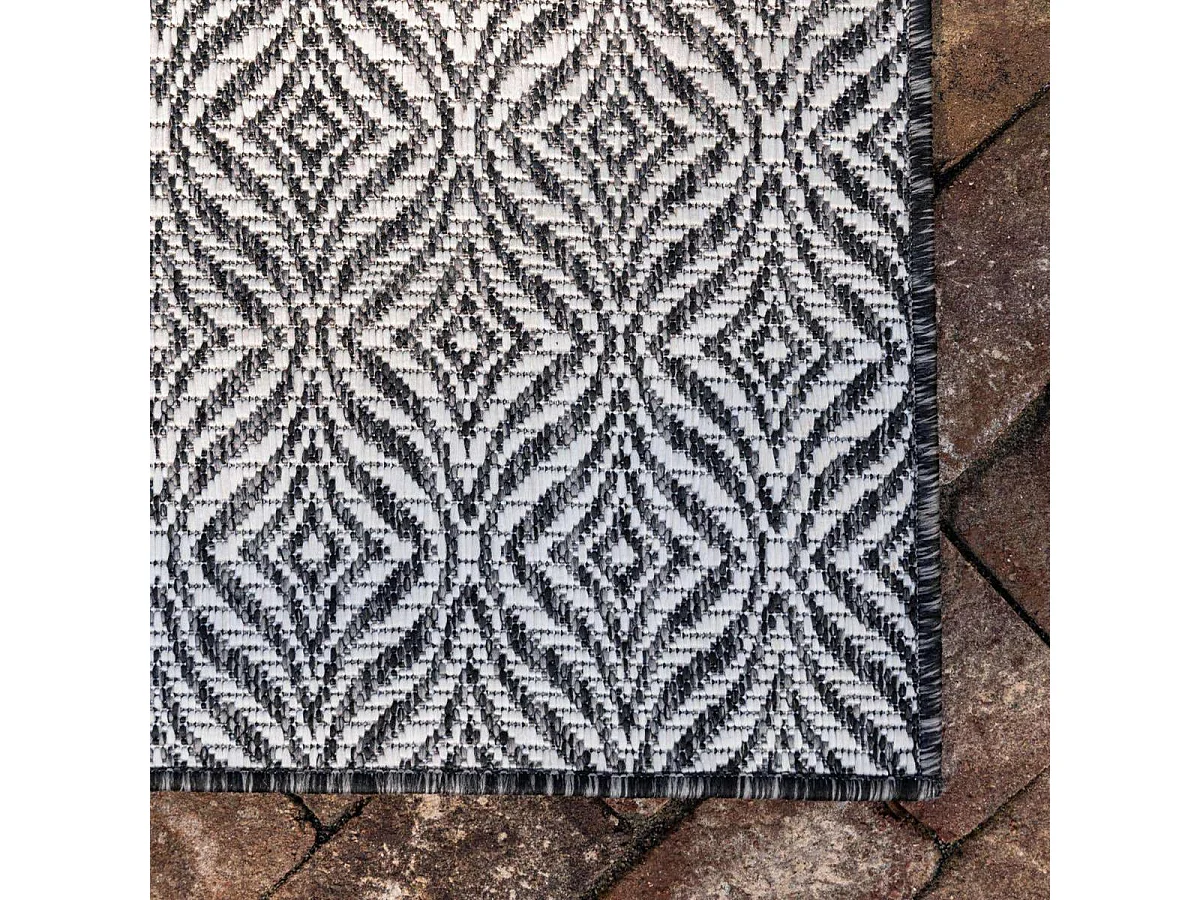 Tapis rond Ø200cm tissé motif faux uni pour salle à manger HAVEN 3