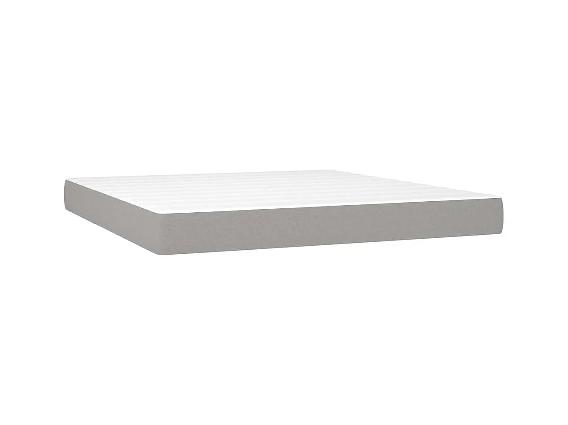 Lit à sommier tapissier avec matelas Gris clair 180x200cm Tissu
