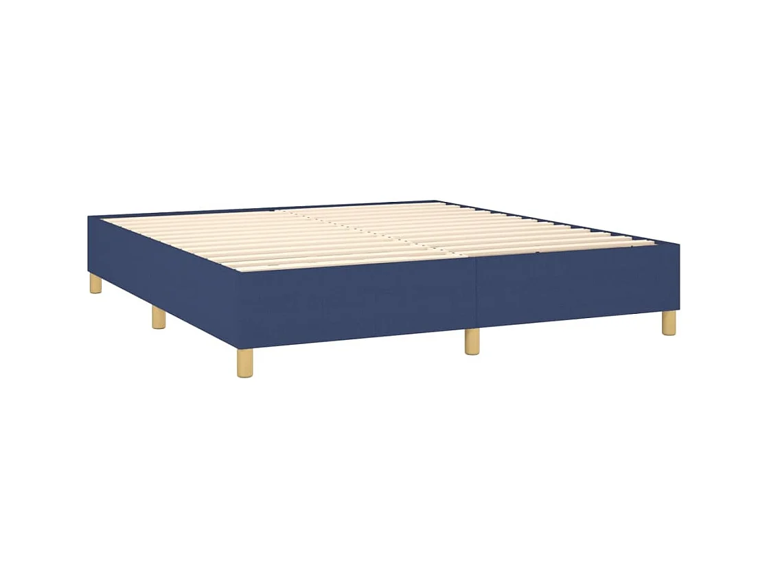 Cama com molas/colchão 180x200 cm tecido azul