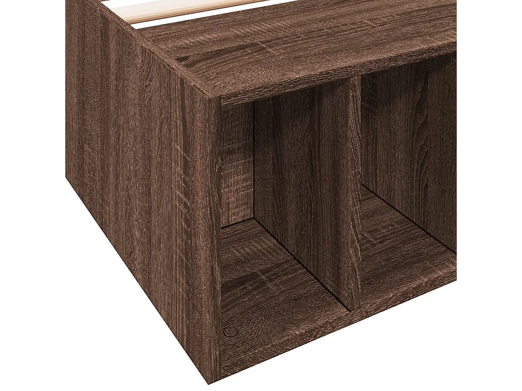 Estructura de cama madera de ingeniería marrón roble 100x200 cm