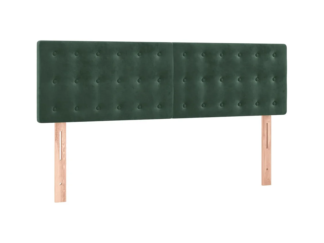 Lit à sommier tapissier et matelas Vert foncé 140x200cm Velours