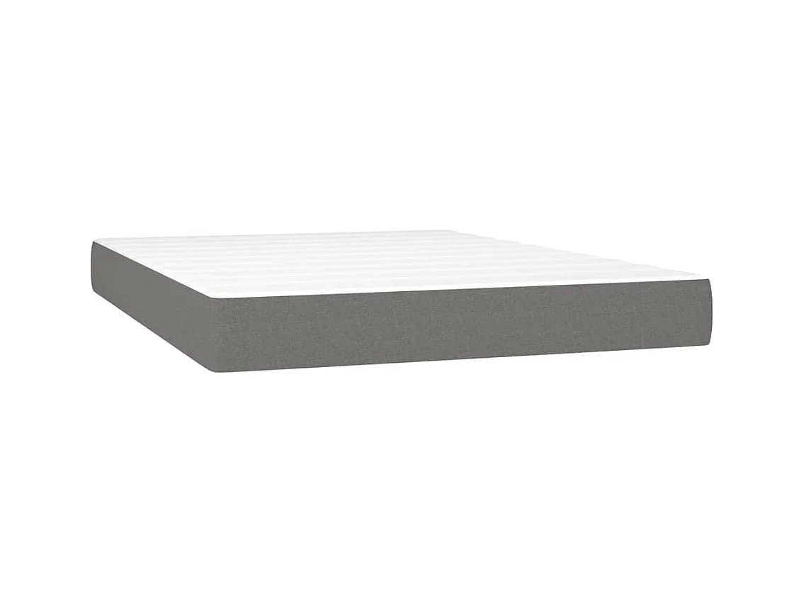 Lit à sommier tapissier avec matelas Gris foncé 140x200cm Tissu