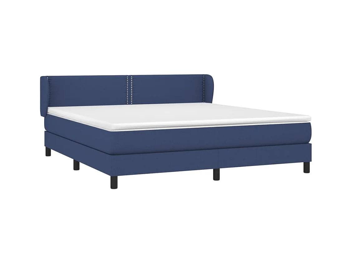 Lit à sommier tapissier avec matelas Bleu 180x200 cm Tissu