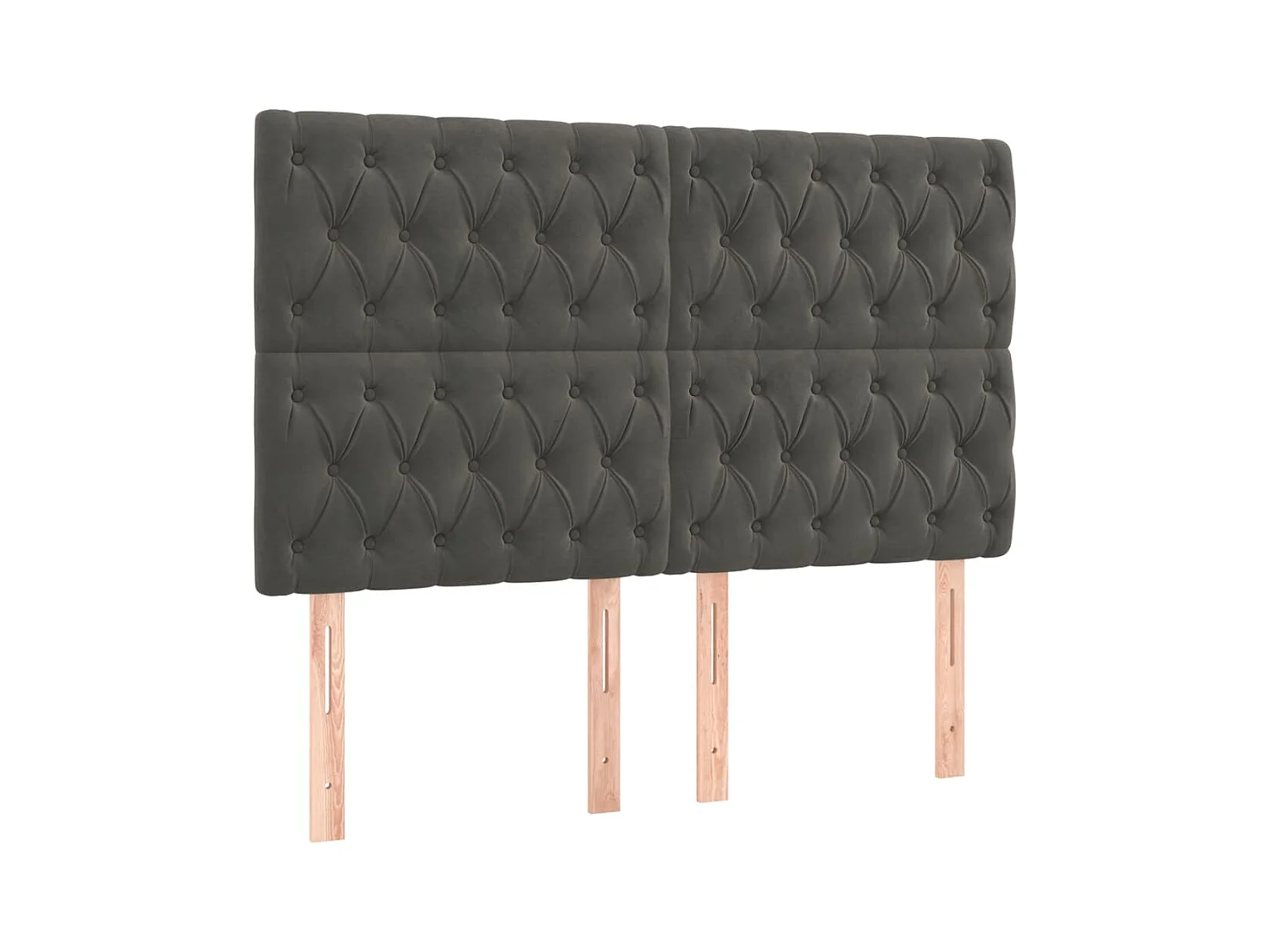 Lit à sommier tapissier et matelas Gris foncé 140x200cm Velours