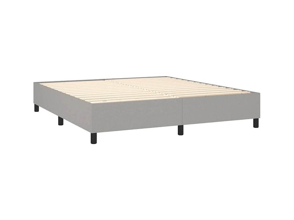 Lit à sommier tapissier avec matelas Gris clair 180x200cm Tissu