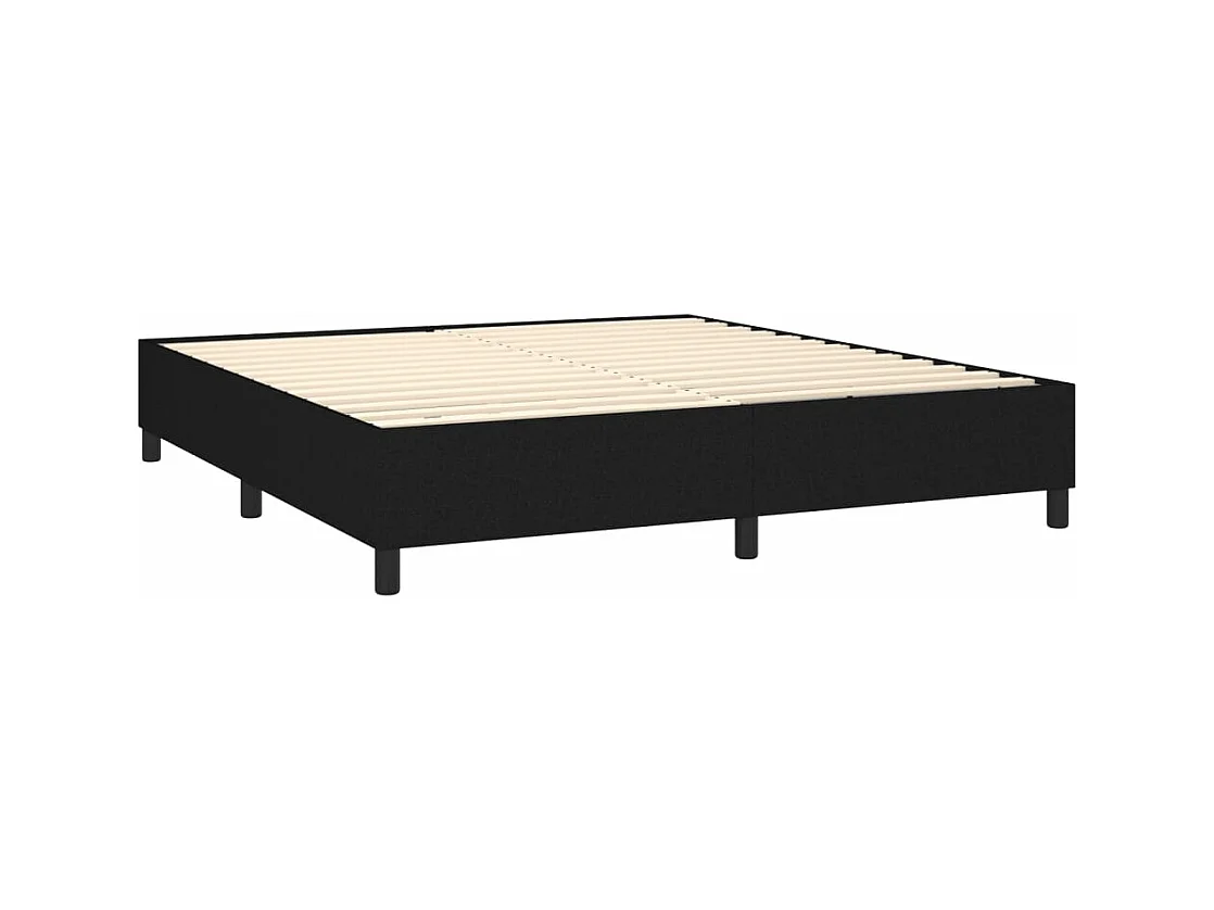 Cama com molas/colchão 180x200 cm tecido preto