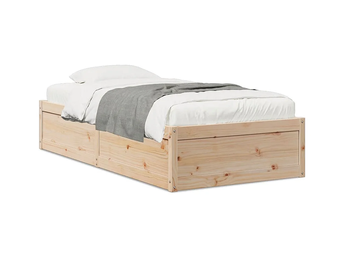 Estructura de cama madera maciza de pino 90x190 cm